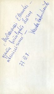 Zaborskaitė, Vanda. Maironis. Vilnius: Vaga, 1968. 518 p. Elenos Gabulaitės asmeninė biblioteka. Su literatūrologės V. Zaborskaitės dedikacija E. Gabulaitei