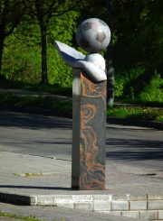 Skulptūra „Panevėžio futbolininkams“. Meganos Pesse nuotrauka