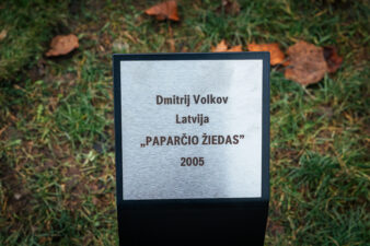 Skulptūra „Paparčio žiedas“ Taikos gatvės pušynėlyje. Gintaro Lukoševičiaus nuotrauka. 2025 m.