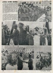 Statybos bataliono išlydėtuvės Panevėžyje 1943 m. birželio mėn. Nuotrauka iš laikraščio „Savaitė“, 1943 m.