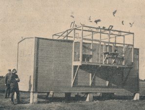 Naujai pastatyta karvelidė Ketvirtojo pėstininkų pulko pašto karveliams. A. Patamsio nuotrauka iš: Karys. 1931, nr. 47, p. 954