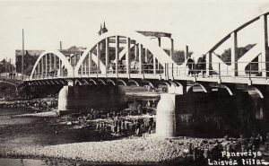 Laisvės tiltas Panevėžyje. 1928 m. A. Patamsio nuotrauka. PKM GEK 19012