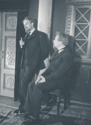 A. Čechovas „Žuvėdra“ (rež. Juozas Miltinis), 1954 m. Donatas Banionis – Dornas, Gediminas Karka – Medvedenko. Fotogr. K. Vitkaus. PAVB FKV-120/1-1