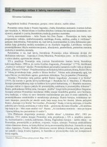 Gaižiūnas, Silvestras. Prometėjo mitas ir latvių neoromantizmas. - Santr. angl. // Acta humanitarica universitatis Saulensis. - [T. 1 (2006)], p. 229-234