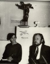 Poeto Valdo Kukulo kūrybos vakaras Algimanto galerijoje. 1995 m.