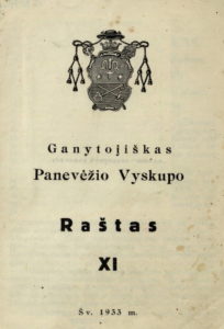 Ganytojiškas Panevėžio Vyskupo raštas. Kn. 11 / [Kazimieras Paltarokas]. Panevėžys, 1933. 16 p.