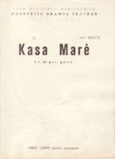I. Drutâ „Kasa Marė“ (rež. V. Blėdis), 1962 m.