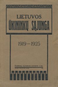 Lietuvos ūkininkų sąjunga, 1919–1925 / paruošė P. M-ys. Kaunas, 1925. PAVB S 17033