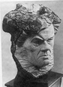 Poeto P. Širvio skulptūrinis portretas. Aut. Vladas Žuklys, 1980 m.