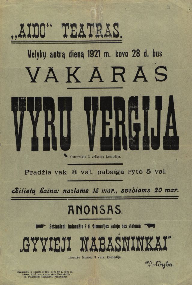 Aido draugijos afiša