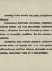 5. Švietimo ministerijos pranešimas spaudai apie pedagoginio instituto Panevėžyje steigimo atidėjimą. 1936 m. liepos 4 d. Iš Lietuvos centrinio valstybės archyvo fondų