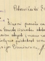 Pranešimas Gabrielei Petkevičaitei apie jos išrinkimą atstovu į Seimą nuo V apygardos. 1922 m. lapkričio 9 d. LLTI MB F30-95