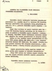 5. Susirašinėjimas dėl pripučiamo angaro statybų Panevėžio sporto mokyklai-internatui. 1973 m. liepos 2 d. Šiaulių regioninio valstybės archyvo Panevėžio filialas. F. 14, ap. 1, b. 960, l. 111