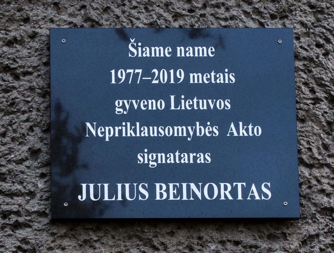 Atminimo lenta Juliui Beinortui. Astos Rimkūnienės nuotrauka