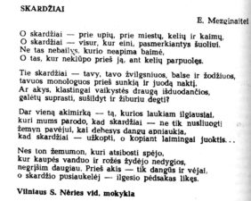 Ilma Baliukaitė. Skardžiai // Moksleivis, 1982, nr. 12, p. 20