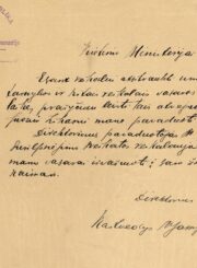 2. Panevėžio valstybinės gimnazijos direktoriaus rašto Švietimo ministerijai leisti Juozui Zikarui jį pavaduoti nuorašas. [1924 m]. Lietuvos centrinis valstybės archyvas. F. 849, ap. 3, b. 148, l. 17