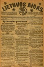 3. Trijų Prezidiumo nutarimas. Lietuvos aidas. 1918 m. gruodžio 29 d. (Nr. 165), p. 1. (Skaitmeninis vaizdas iš portalo www.epaveldas.lt)