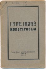 30. Lietuvos valstybės konstitucija: „Bendrojo teisės ir valstybės mokslo“ priedas. Šiauliai : „Kultūros“ bendrovė, 1925. 20 p. PAVB