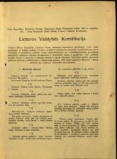 19. Ištrauka iš Steigiamajame Seime 1922 m. rugpjūčio 1 d. priimtos Lietuvos valstybės konstitucijos. 1922 m. rugpjūčio 6 d. LCVA (Skaitmeninis vaizdas iš http://www.archyvai.lt/exhibitions/stulginskis/p21.htm)