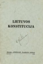 48. Lietuvos Konstitucija. Kaunas : „Spindulio“ bendrovė, 1938. 30 p. Vytauto Didžiojo karo muziejus, VDKM S 27169 (Skaitmeninis vaizdas iš portalo www.limis.lt)
