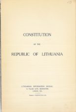 28. Constitution of the Republic of Lithuania. London : Lithuanian Information Bureau, 1924. 12, [1] p. LNB
