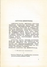 41. Lietuvos konstitucija : projektas. [Kaunas] : [s.n.], [1938]. [Kaunas] : [„Spindulio“ sp.]. 28 p. LNB