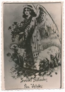 Adolfas (pavardė nežinoma). Sveikinimas Stasei Breivytei šv. Velykų proga iš tremties. Inta (Rusija)–Panevėžys. 1957 04 14. Panevėžio apskrities Gabrielės Petkevičaitės-Bitės viešoji biblioteka, Algirdo Neveravičiaus fondas F143-130