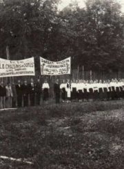 Akcinės bendrovės „L.B. Chazenas ir sūnūs“ darbuotojai. XX a. 4 deš. Nuotrauka iš Panevėžio kraštotyros muziejaus rinkinių