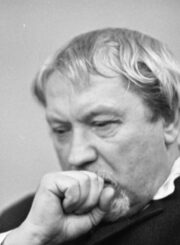 1. Panevėžio dramos teatro vyriausiasis režisierius Juozas Miltinis. 1973 m. rugsėjo 22 d. A. Baryso nuotrauka. Lietuvos centrinis valstybės archyvas. 0-078696