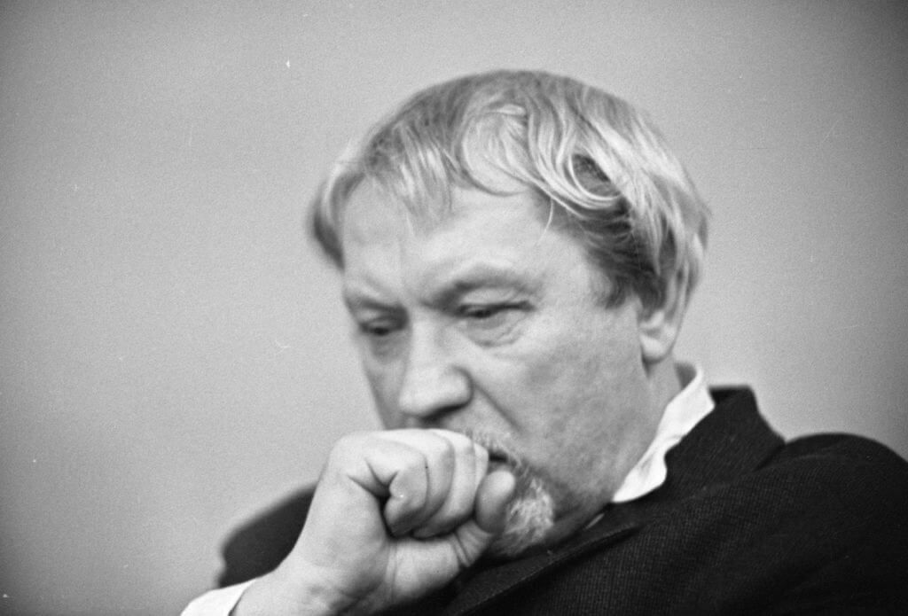 1. Panevėžio dramos teatro vyriausiasis režisierius Juozas Miltinis. 1973 m. rugsėjo 22 d. A. Baryso nuotrauka. Lietuvos centrinis valstybės archyvas. 0-078696