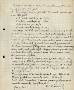 2. Pasiūlymai dėl pedagoginio instituto patalpinimo Panevėžio berniukų gimnazijos rūmuose. 1936 m. kovo 26 d. Iš Lietuvos centrinio valstybės archyvo fondų