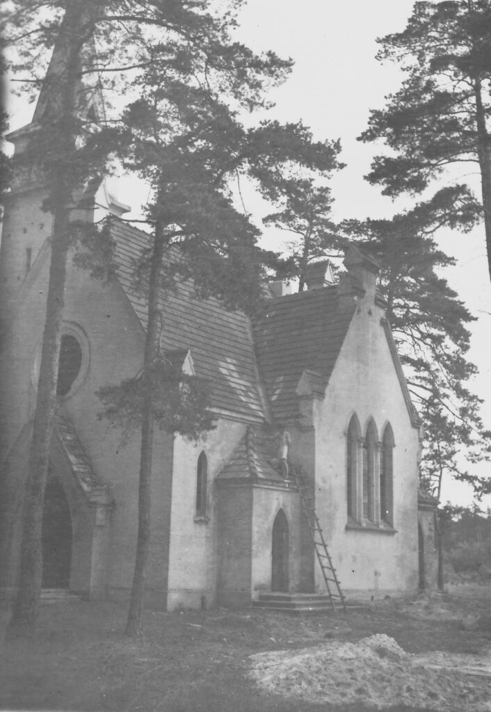 Berčiūnų Švč. Jėzaus Širdies bažnyčios statyba. Apie 1943 m. PAVB, Povilo Šidlausko fondas F177