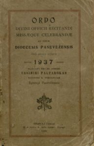 Ordo divini officii recitandi missaeque celebrandae. Pro anno domini 1937 / mandato exc. mi domini Casimiri Paltarokas. Neapolis, 1936. 144 [2] p.