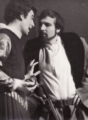 B. Jonsonas „Sukčiaus testamentas“ („Volponė“, rež. Juozas Miltinis), 1974 m. Aurimas Babkauskas – Moska, Alfredas Dukšta – Korvino. Fotogr. Kazimiero Vitkaus. PAVB FKV-75-30-6