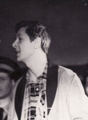 R. Narečionis „Prieš nuosprendį“ (rež. Vaclovas Blėdis), 1965 m. Aurimas Babkauskas – Teisiamasis. Fotogr. Kazimiero Vitkaus. PAVB FKV-179-8-2