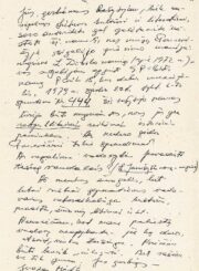 2. Juozo Mėdžiaus laiško rašytojui Juozui Baltušiui antras lapas. Lietuvos literatūros ir meno archyvas. F. 106, ap. 2, b. 608, l. 2