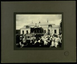 Pirmojo Panevėžio vyskupijos vyskupo Kazimiero Paltaroko ingresas Šv. Stanislovo koplyčioje. Fotogr. J. Paura. Panevėžys. 1926 05 30. PAVB, Panevėžio vyskupijos kurijos skaitmeninis archyvas