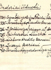 6. Panevėžio apylinkės teismo išrašytų išlaidų orderių sąrašas. 1935 m. spalio 9 d. Lietuvos centrinis valstybės archyvas. F. 840, ap. 1, b. 2911, l. 21