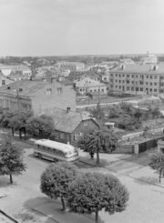 Panevėžio miesto panorama. 1960 m. liepos mėn. A. Karoso nuotrauka. Lietuvos centrinis valstybės archyvas, 1-1423