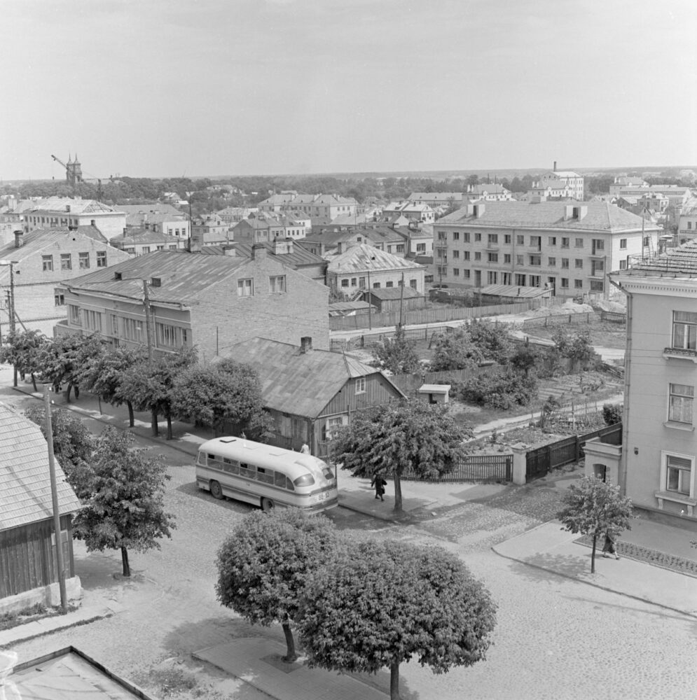 Panevėžio miesto panorama. 1960 m. liepos mėn. A. Karoso nuotrauka. Lietuvos centrinis valstybės archyvas, 1-1423