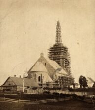 Salako Švč. Mergelės Marijos Sopulingosios bažnyčios statyba. Salakas (Zarasų r.). 1910 m. PAVB, Panevėžio vyskupijos kurijos skaitmeninis archyvas