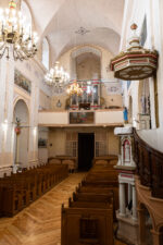 Joniškėlio Švč. Trejybės bažnyčios interjeras. Fotogr. G. Lukoševičius. Joniškėlis (Pasvalio r.). 2025 m. PAVB skaitmeninis archyvas