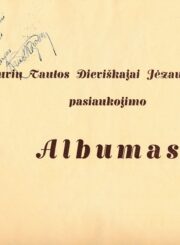 Kauno Kristaus Prisikėlimo bazilikos klebono kunigo Felikso Kapočiaus dedikacija Elenai ir Eduardui Turauskams Lietuvių Tautos Dieviškajai Jėzaus Širdžiai pasiaukojimo albume (Kaunas, 1934)