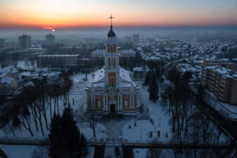 Panevėžio Kristaus Karaliaus katedra. Fotogr. G. Lukoševičius. Panevėžys. 2025 m. PAVB skaitmeninis archyvas